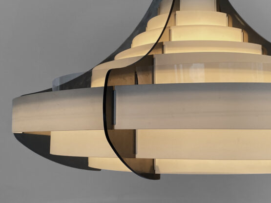 Large pendant light "Strips" by Brylle & Jacobsen for Quality System. Denmark 1970s - Image 8