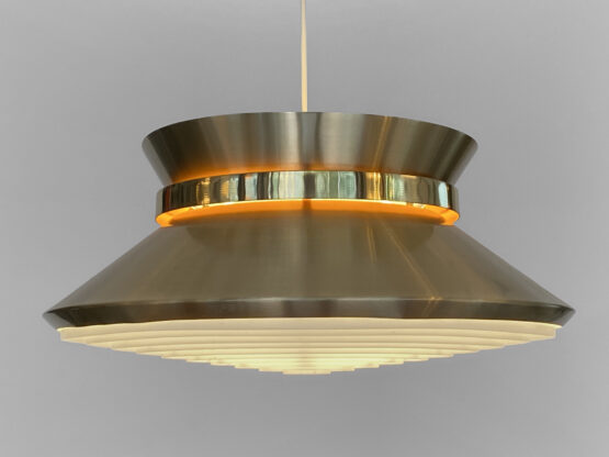 Brass colored aluminium pendant light by Carl Thore for Granhaga Metall. Sweden 1970s - Image 2