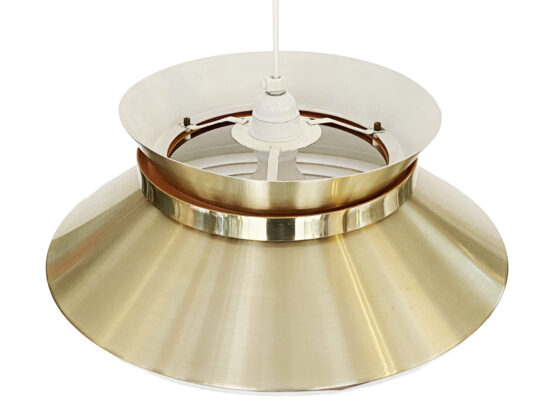 Brass colored aluminium pendant light by Carl Thore for Granhaga Metall. Sweden 1970s - Image 5
