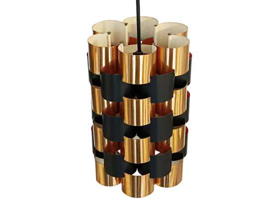 Copper pendant light by Werner Schou for Coronell Elektro. Denmark 1960s - Image 5