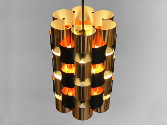 Copper pendant light by Werner Schou for Coronell Elektro. Denmark 1960s - Image 6