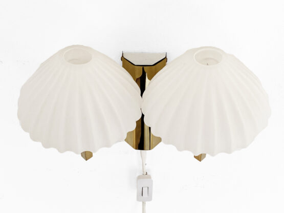 Brass and glass double wall light/sconce. Sweden 1960s - Image 8