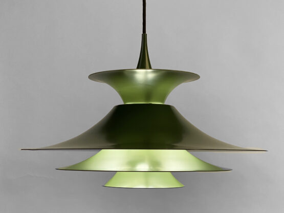 Two tone green pendant light "Radius" by Erik Balslev for Fog & Mørup. Denmark 1970s - Image 2