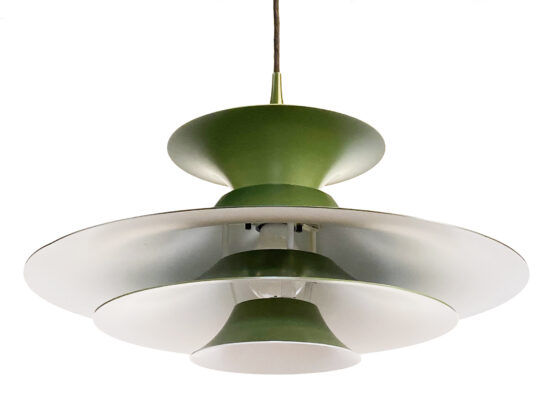 Two tone green pendant light "Radius" by Erik Balslev for Fog & Mørup. Denmark 1970s - Image 3