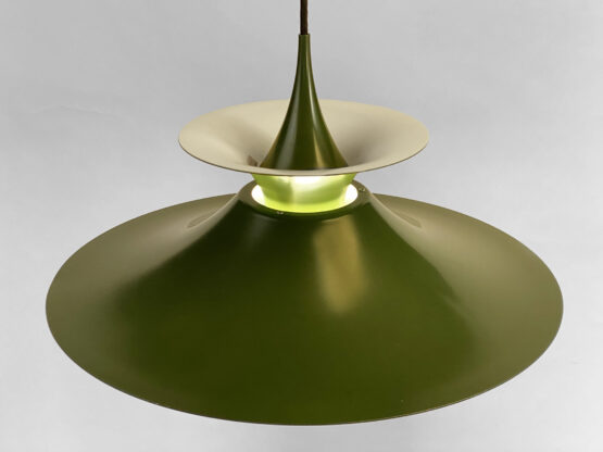 Two tone green pendant light "Radius" by Erik Balslev for Fog & Mørup. Denmark 1970s - Image 6