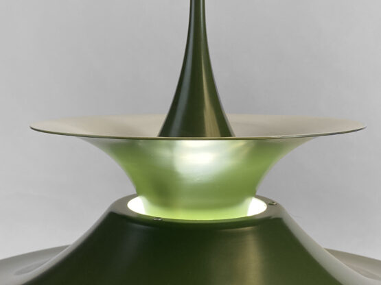Two tone green pendant light "Radius" by Erik Balslev for Fog & Mørup. Denmark 1970s - Image 7