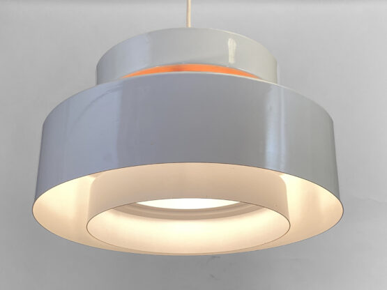 Pendant light in white lacquered aluminium by Carl Thore for Granhaga Metall. Sweden 1970s. - Image 6