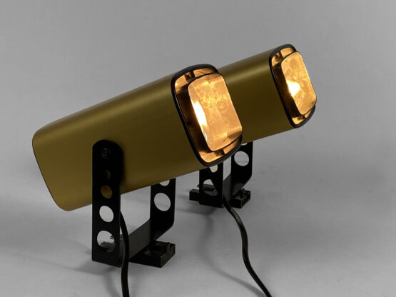 Pair of matte gold bedside wall lamps by Öia. Sweden 1970s - Image 5