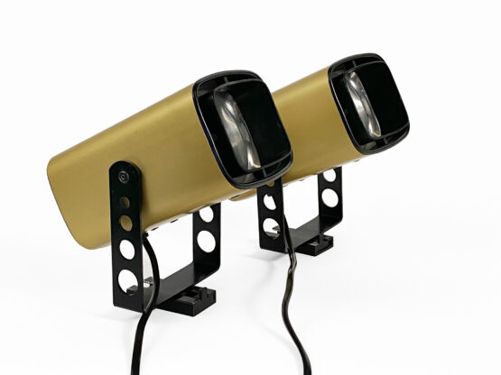 Pair of matte gold bedside wall lamps by Öia. Sweden 1970s - Image 4