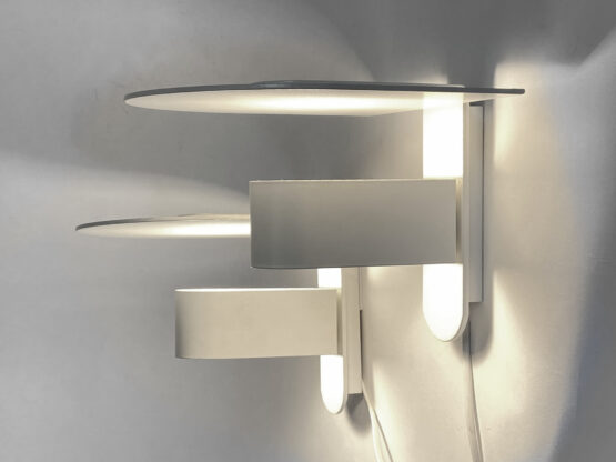 Pair of white wall lights/sconces from Lyskaer. Denmark 1980s - Image 2