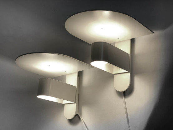 Pair of white wall lights/sconces from Lyskaer. Denmark 1980s - Image 4