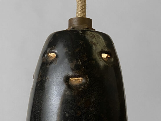 Enameled industrial pendant light. France 1950s - Image 3