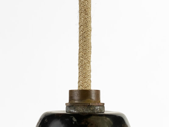 Enameled industrial pendant light. France 1950s - Image 5