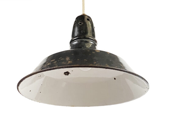 Enameled industrial pendant light. France 1950s - Image 6