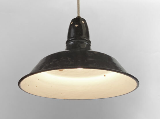 Enameled industrial pendant light. France 1950s - Image 7