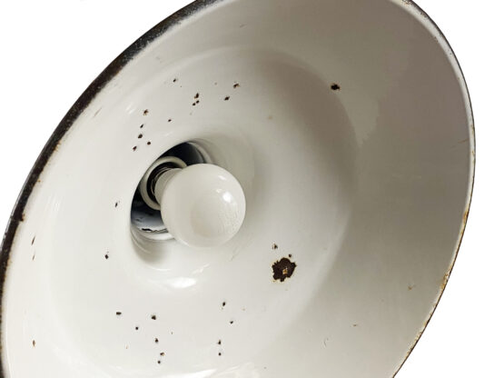 Enameled industrial pendant light. France 1950s - Image 9