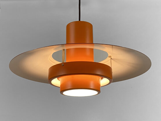 Pendant light "Falcon" two tone orange by Andreas Hansen for Fog & Mørup. Denmark 1960s. - Image 4