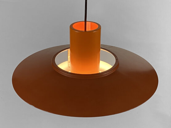 Pendant light "Falcon" two tone orange by Andreas Hansen for Fog & Mørup. Denmark 1960s. - Image 6