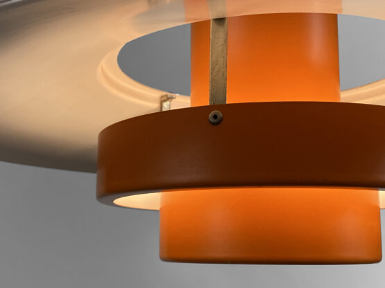 Pendant light "Falcon" two tone orange by Andreas Hansen for Fog & Mørup. Denmark 1960s. - Image 9