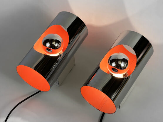 Pair of chrome space age wall lights/Sconces by BHS. England 1970s - Image 4