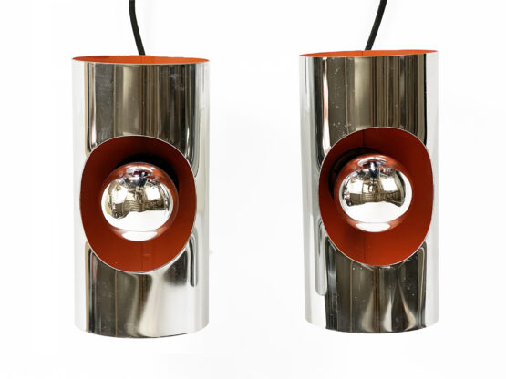 Pair of chrome space age wall lights/Sconces by BHS. England 1970s - Image 5
