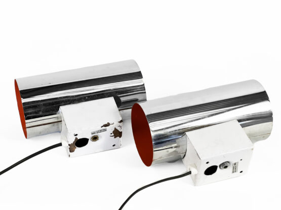 Pair of chrome space age wall lights/Sconces by BHS. England 1970s - Image 10