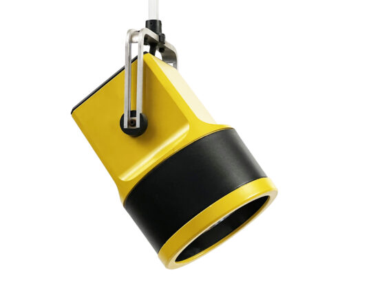 Yellow spotlight "Unispot" by Bent Boysen for Louis Poulsen. Denmark 1970s
