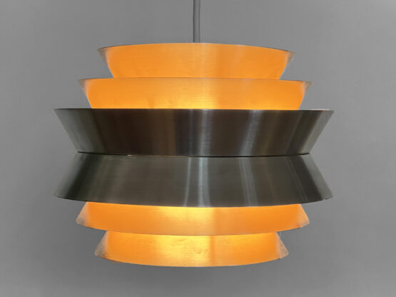 Pendant light "Trava" in brushed aluminum by Carl Thore for Granhaga Metallindustri. Sweden 1960s. - Image 2