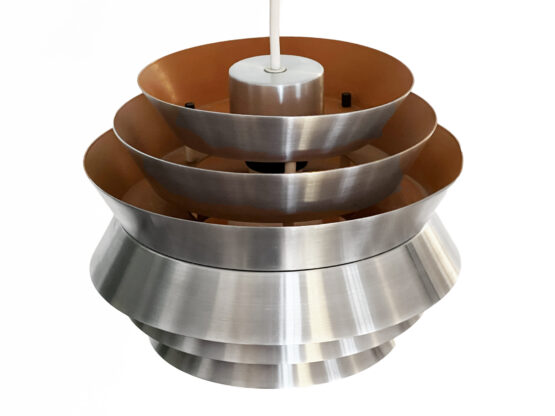 Pendant light "Trava" in brushed aluminum by Carl Thore for Granhaga Metallindustri. Sweden 1960s. - Image 5