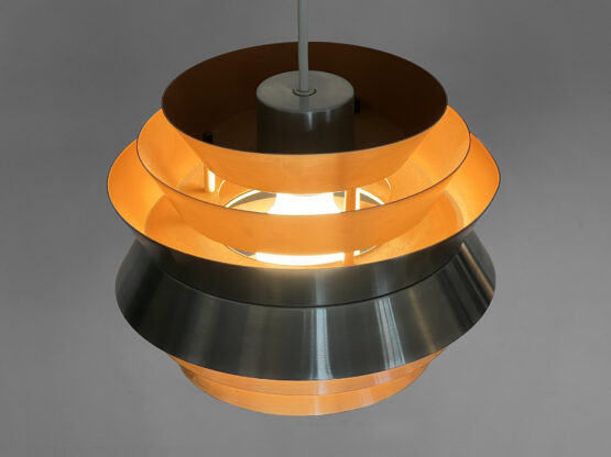 Pendant light "Trava" in brushed aluminum by Carl Thore for Granhaga Metallindustri. Sweden 1960s. - Image 6
