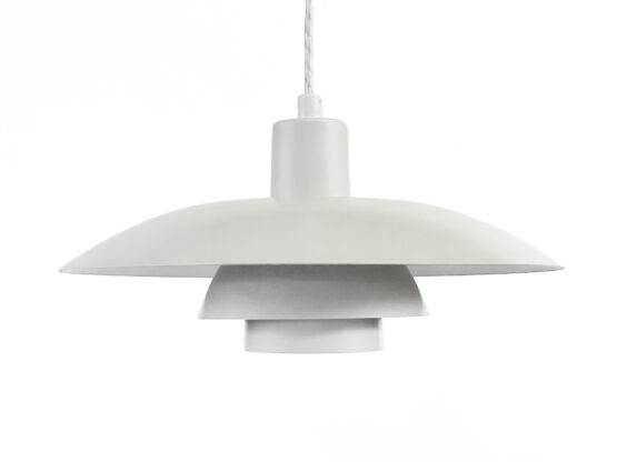 White pendant light PH 4/3 by Poul Henningsen for Louis Poulsen. Denmark 1980s