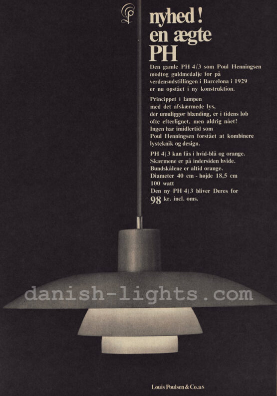 White pendant light PH 4/3 by Poul Henningsen for Louis Poulsen. Denmark 1980s - Image 12