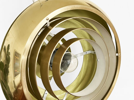 Golden aluminium pendant light by T. Røste & co. Norway 1960s - Image 10