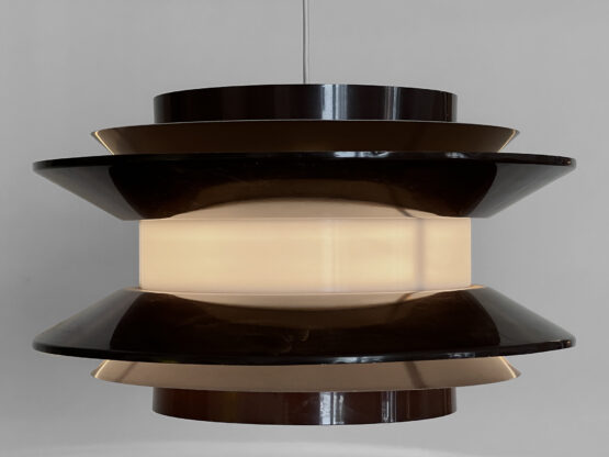 Pendant light "Trava" large brown version by Carl Thore for Granhaga Metallindustri. Sweden 1970s. - Image 2