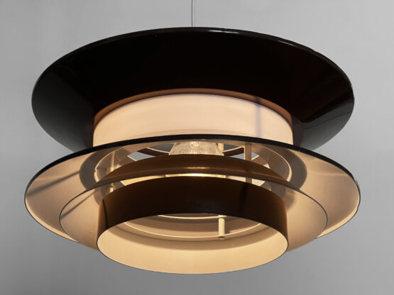 Pendant light "Trava" large brown version by Carl Thore for Granhaga Metallindustri. Sweden 1970s. - Image 4