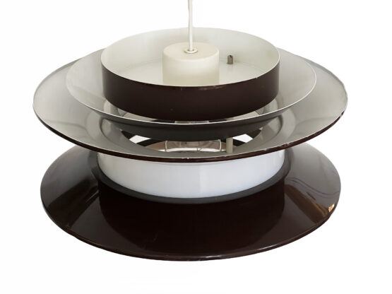 Pendant light "Trava" large brown version by Carl Thore for Granhaga Metallindustri. Sweden 1970s. - Image 5