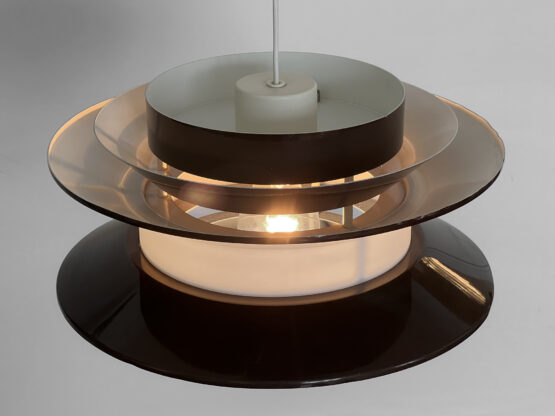 Pendant light "Trava" large brown version by Carl Thore for Granhaga Metallindustri. Sweden 1970s. - Image 6