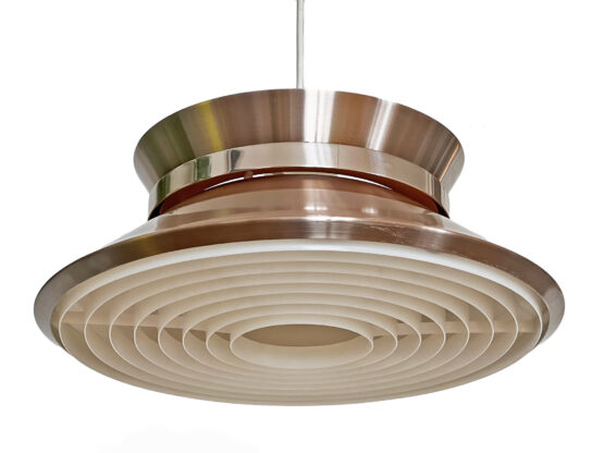 Copper colored aluminium pendant light by Carl Thore for Granhaga Metall. Sweden 1970s - Image 3