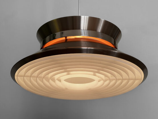 Copper colored aluminium pendant light by Carl Thore for Granhaga Metall. Sweden 1970s - Image 4