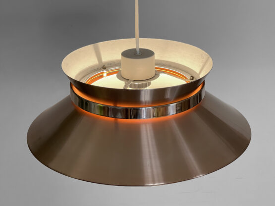 Copper colored aluminium pendant light by Carl Thore for Granhaga Metall. Sweden 1970s - Image 6