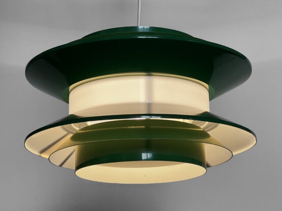 Pendant light "Trava" large green version by Carl Thore for Granhaga Metallindustri. Sweden 1970s. - Image 5