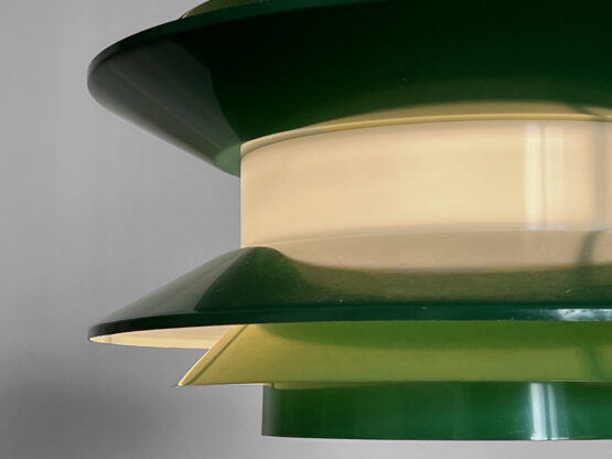 Pendant light "Trava" large green version by Carl Thore for Granhaga Metallindustri. Sweden 1970s. - Image 8