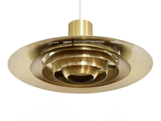 Golden pendant light "P376" by Fabricius and Kastholm for Nordisk Solar Compagni. Denmark 1960s - Image 4