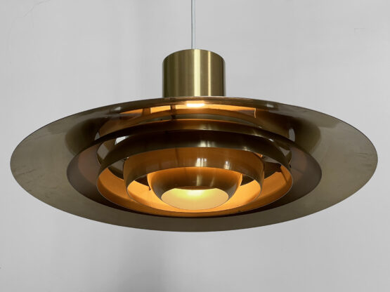 Golden pendant light "P376" by Fabricius and Kastholm for Nordisk Solar Compagni. Denmark 1960s - Image 5