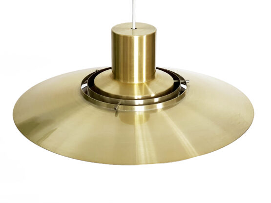 Golden pendant light "P376" by Fabricius and Kastholm for Nordisk Solar Compagni. Denmark 1960s - Image 6