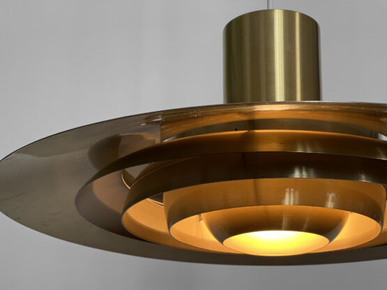Golden pendant light "P376" by Fabricius and Kastholm for Nordisk Solar Compagni. Denmark 1960s - Image 9