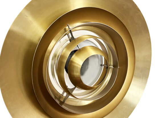 Golden pendant light "P376" by Fabricius and Kastholm for Nordisk Solar Compagni. Denmark 1960s - Image 12