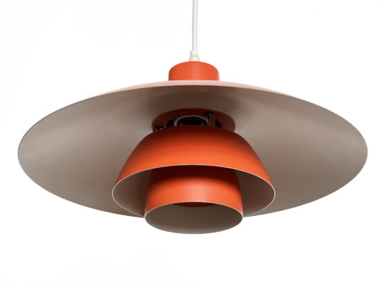Red pendant light PH 4/3 by Poul Henningsen for Louis Poulsen. Denmark 1970s - Image 4