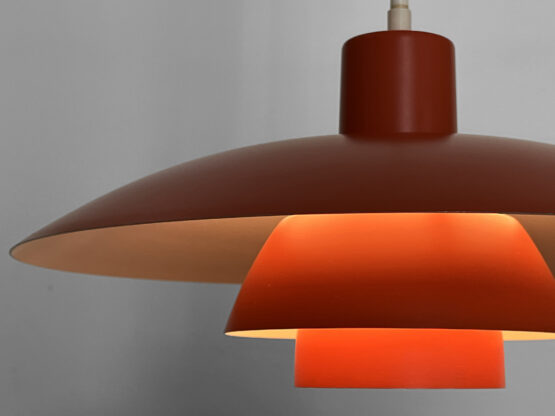 Red pendant light PH 4/3 by Poul Henningsen for Louis Poulsen. Denmark 1970s - Image 9