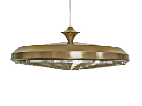 Large golden pendant light by Carl Thore for Granhaga Metall. Sweden 1970s